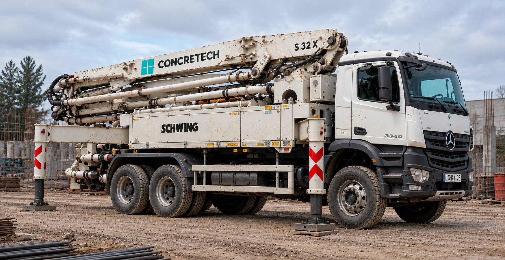 Camión bomba pluma Concretech para bombeo de hormigón en V Región